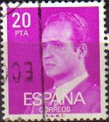 ESPAÑA 1977 2396 Sello Serie Basica Rey Don Juan Carlos I 20p usado